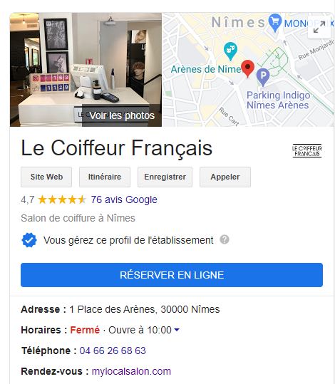 Coiffeur Nimes avec avis clients 5 étoiles sur Google Avis